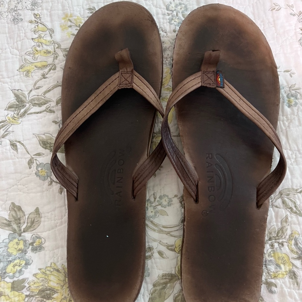 Rainbow Brown Flip Flops